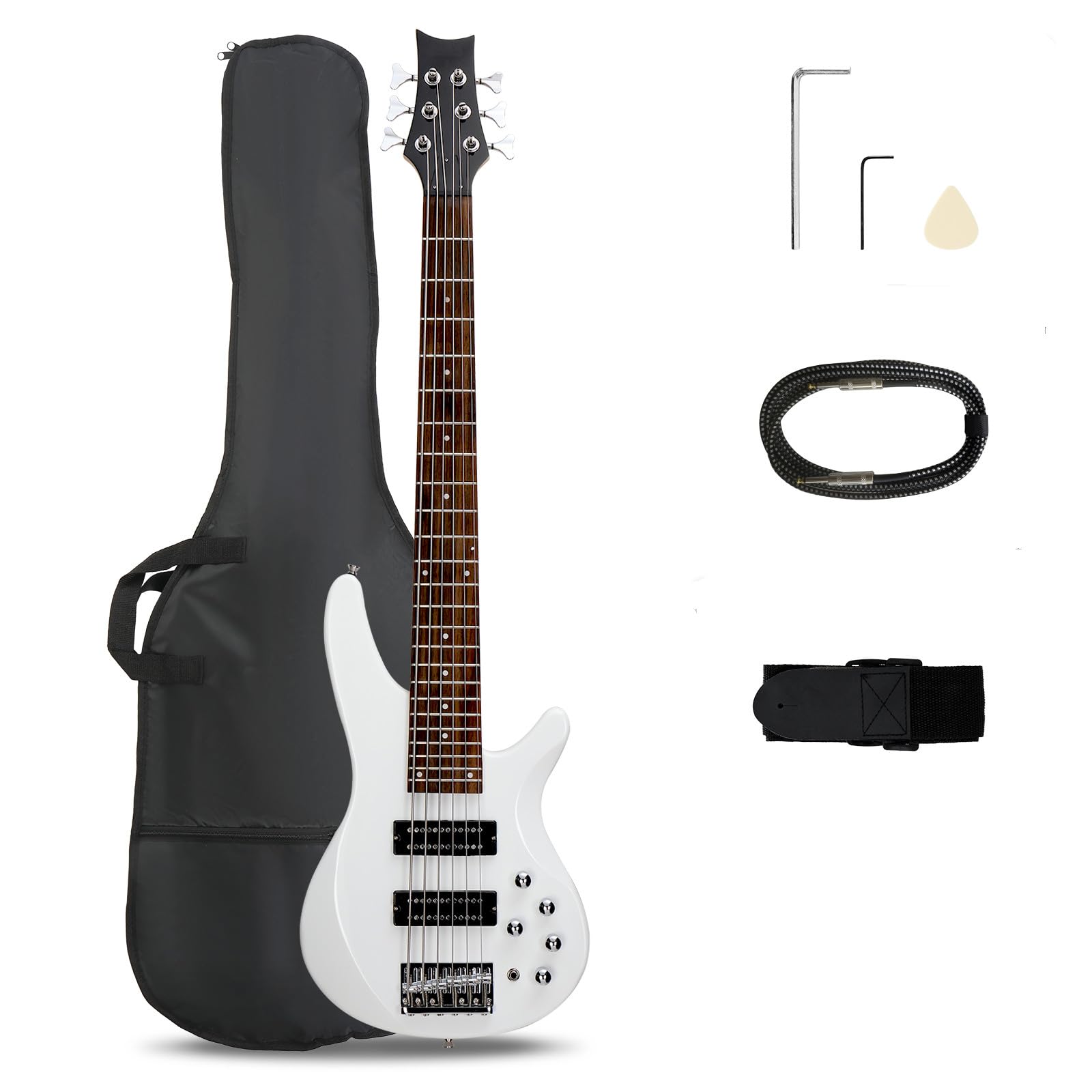 Ktaxon Electric Bass Guitar 6 String Bass Guitar Kit for Beginners | Professiona
