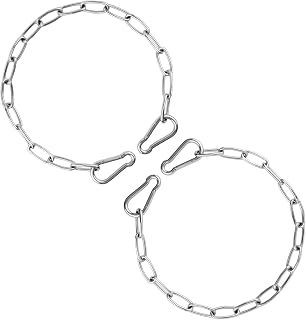 Gate Chain for Outdoor Fence - Rustproof Metal Gate Latch Chain with Hooks, Secure and Durable for Garden, Yard, and Farm Use - Easy Installation, Weather Resistant (2 Pack)