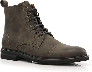Polar Fox Men's Ankle Dress Boots | Lace-up Casual Fashion Boot Collection | Cap Toe & Plain Toe Styles |