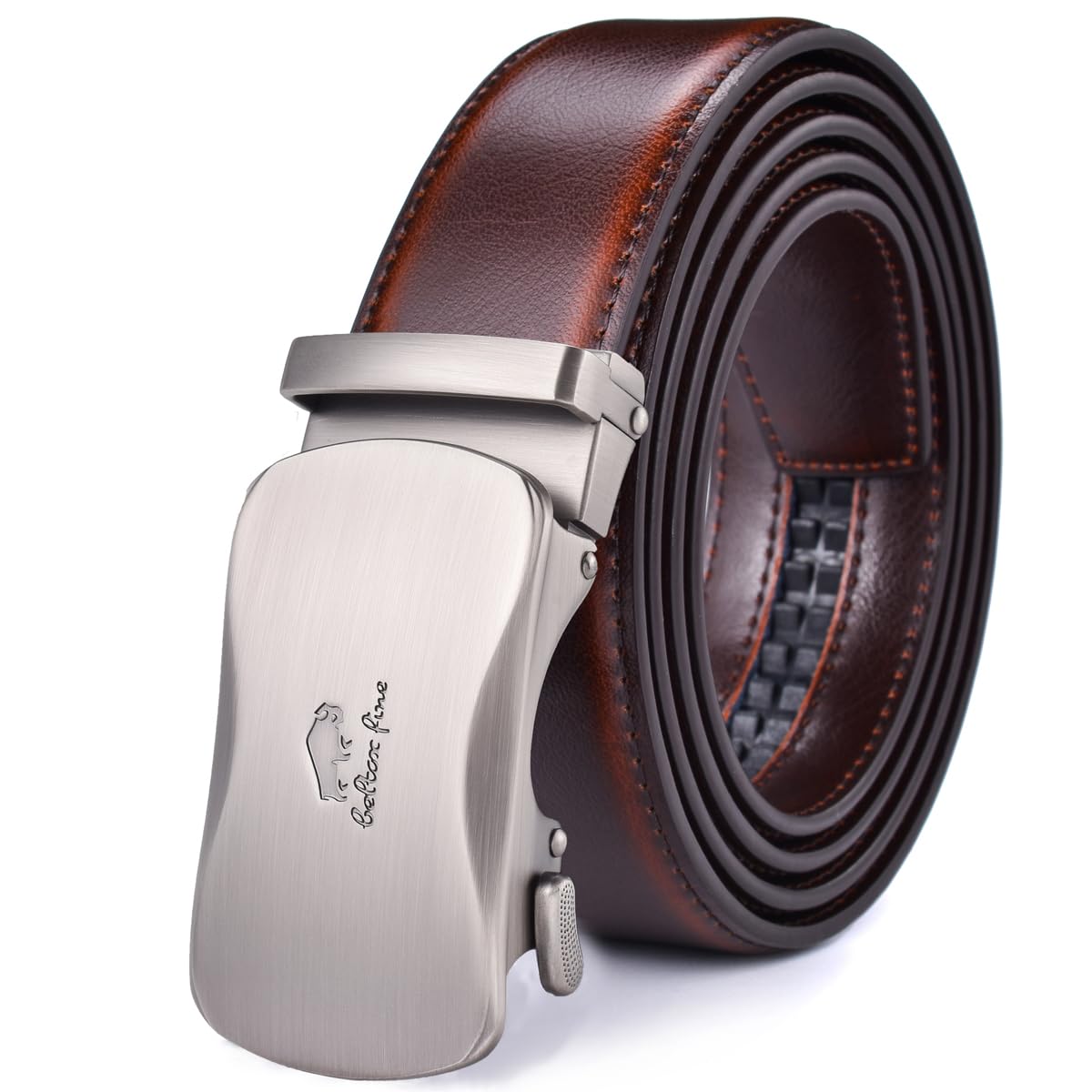 Men's Belt Ratchet Belt Of Genuine Leather For Men's Dress,Size Customized