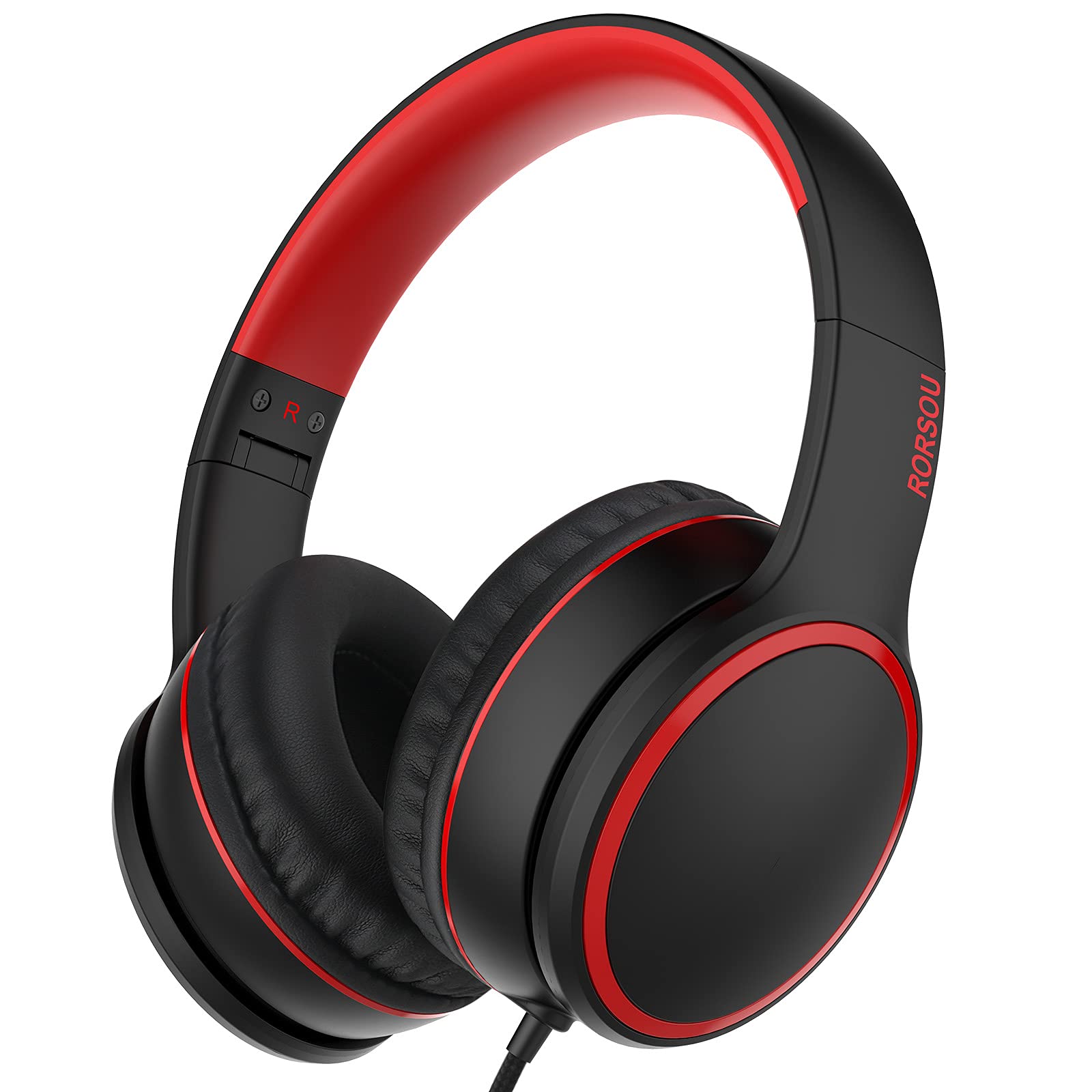 R10 Headphones with Microphone, Lightweight Foldable Stereo Bass Headphones with