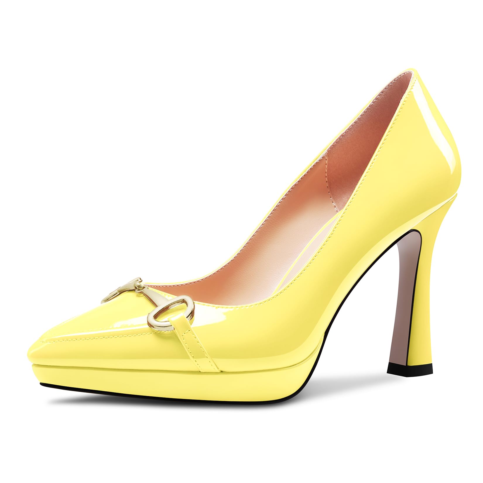 Castamere Women's High Platform Heel Heel Pointed Toe Slip-On Metal Chain Pumps 