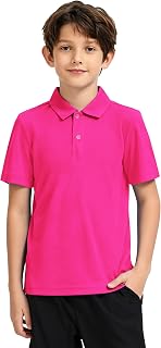 2T to Youth Boys' Performance Polo Kids Collared Golf Shirt School Uniform UPF 50+ Dry-Fit
