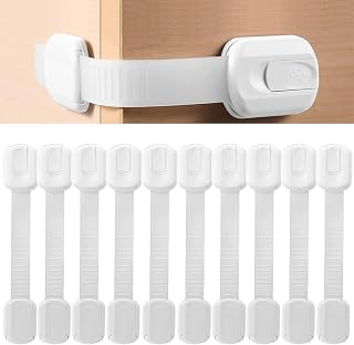 Fhlbestyu Safety Lock Baby Drawers 10/8 Safety Baby Drawers, Safe Baby Doors, Safety Doors Children Safety Lock with Adjustable, No Drilling with Strong Adhesive