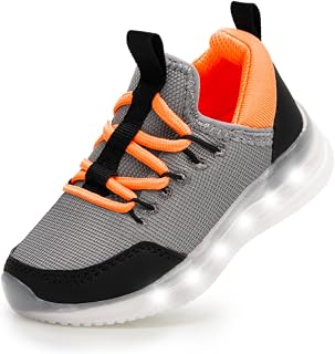 YESKIS Toddler Boys Girls Light up Shoes Slip-On Tennis Sneakers Casual
