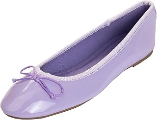 Feversole Ballerina in Coloured Patent Leather with Memory Foam Cushion for Macaroons for Women