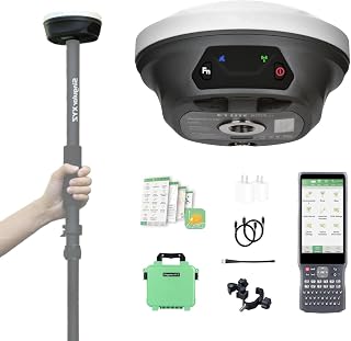 E1 Lite GNSS RTK GPS Surveying Equipment – 1408 Channels RTK Rover for High-Precision Measurement, Land Survey, Topographic Mapping, CORS Correction, with SC260 Collector & Software, FCC Certified