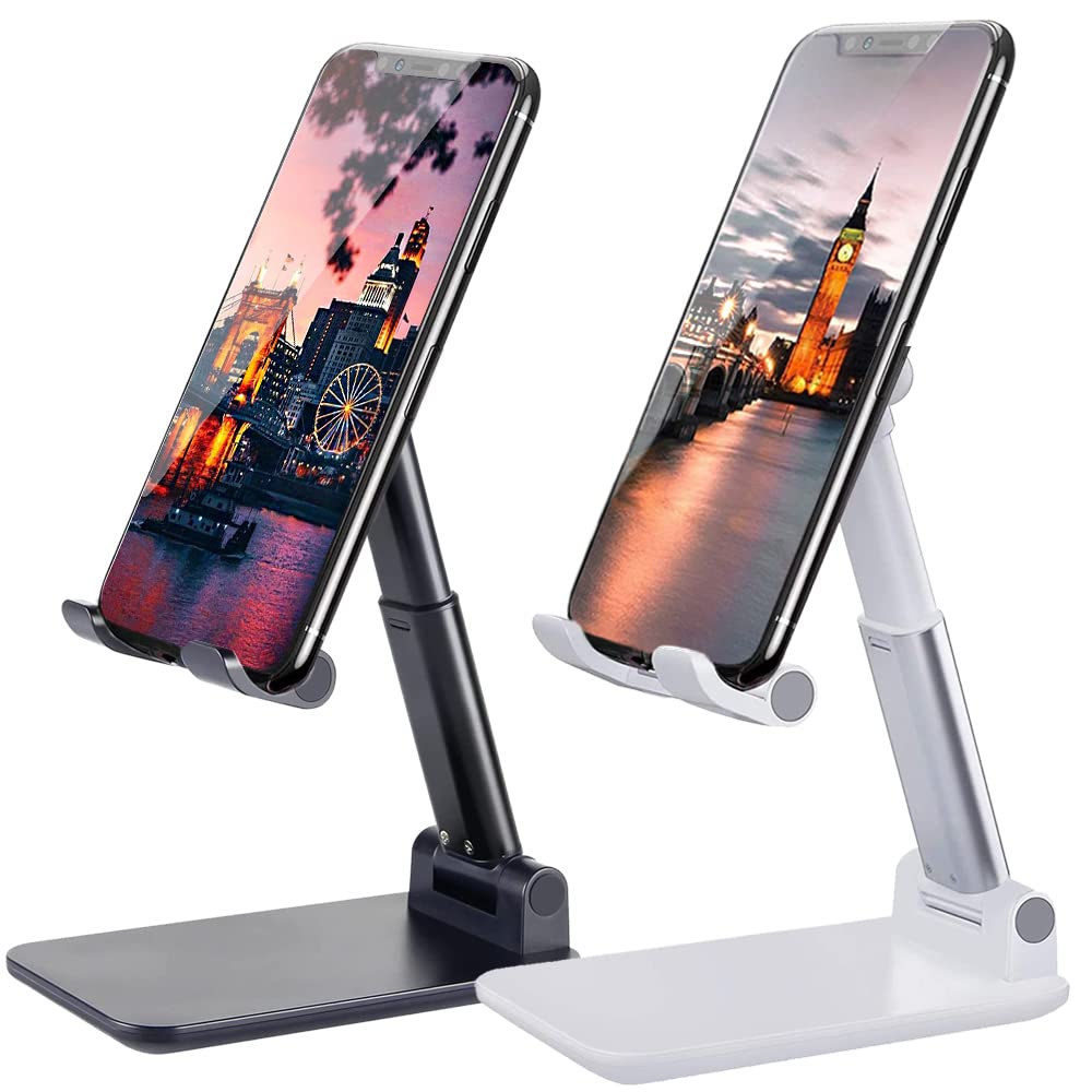 Meetuo 2 Pcs Cell Phone Stand for Desk Adjustable Desktop Phone Holder | Adjusta