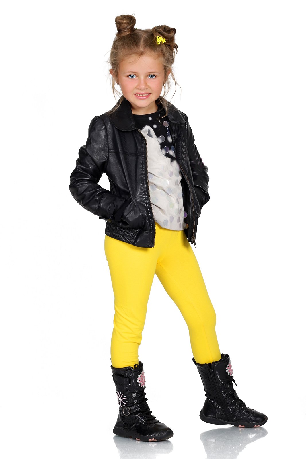FUTURO FASHION Girls Children Full Length Plain Cotton Leggings Cycling Casual W