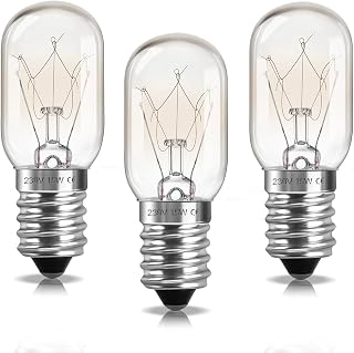 Liuyife E14 Dimmable Salt Lamp Bulb for Fridge/Refrigerator,Sewing Machine,Microwave, 100LM Warm White 2700K, T22 Bulb 300 Degree, Pack of 3