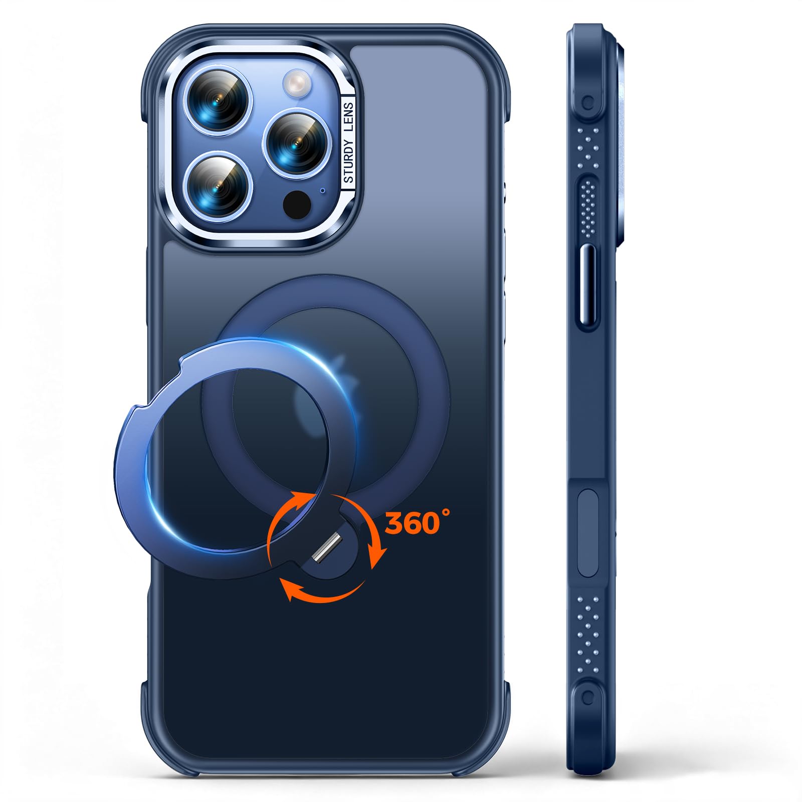 360° Spin Magnetic Stand Designed for iPhone 16 Pro Max Case, [Compatible with M