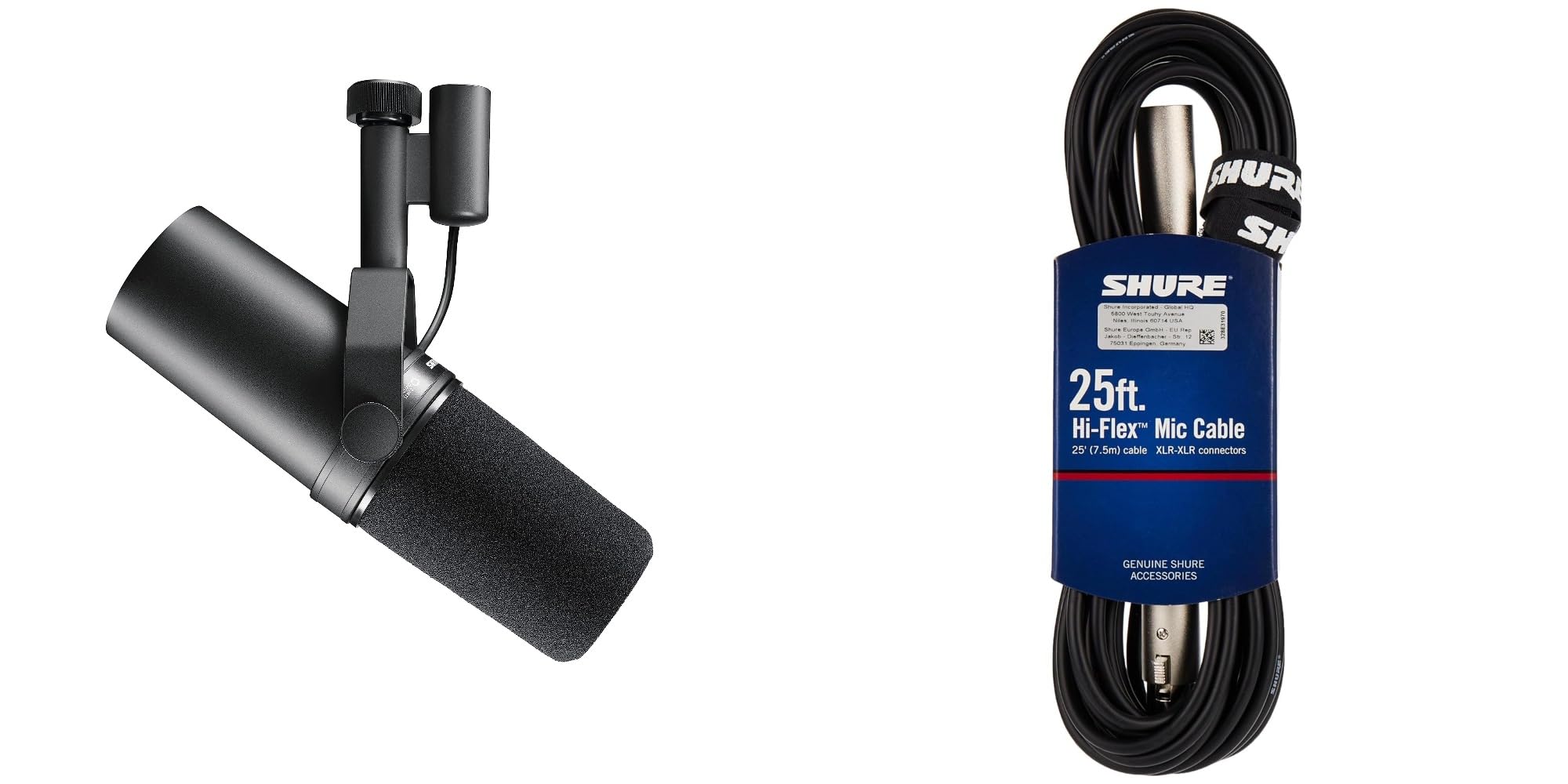 【SHURE Streaming/Recording Set】 SM7B Unidirectional Dynamic Microphone + Genuine