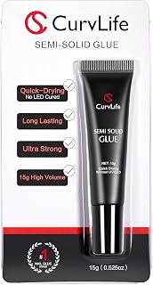 CurvLife Semi Solid Nail Glue, 15g Strong Nail Glue for Press On Nails | No UV Lamp Needed, Air-Dry Nail Glue Gel Has Gap-Filling Texture for Nail Tips and Press-Ons with Quick, Long-Lasting Hold