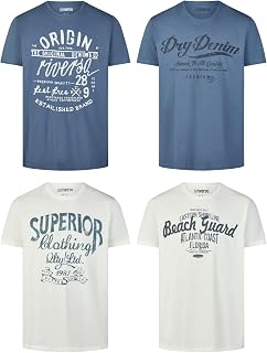 riverso RivLeon Men's Cotton Regular Fit T-Shirt, Set of 4, Crew Neck