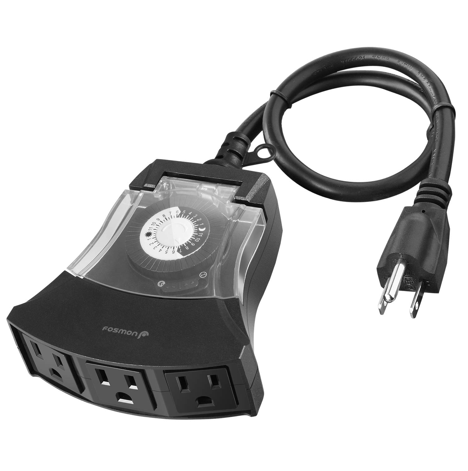 Fosmon Outdoor Timer Outlet Waterproof, Outdoor Light Timer for Electrical Outle