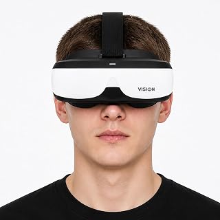 VISIONHMD Bigeyes H3 Video Glasses, 300-Inch Virtual Screen Head-Mounted Display with HDMI, Built-in Battery, Up to 3 Hours Playtime, Adjustable Focus, Personal Cinema for Movies, Gaming and Travel