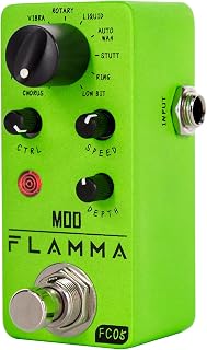 FLAMMA FC05 Modulation Guitar Pedal with Chorus Flanger Tremolo Phaser Vibrato Rotary Liquid Autowah Stutter Ring LowBit