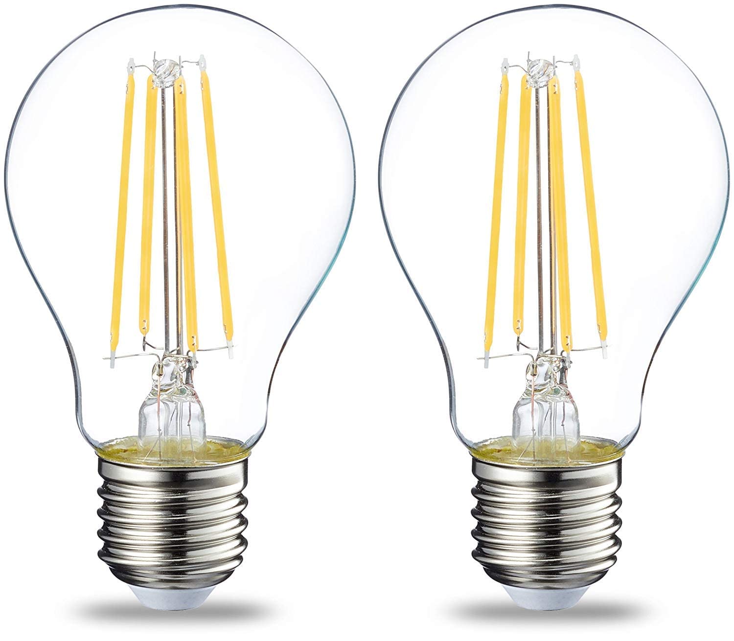 Amazon Basics LED E27 Edison Screw Bulb, 7W (Equivalent to 60W), Clear Filament,