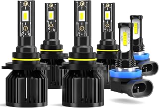 LED Headlight Bulbs Fit For Toyota Corolla 2009-2013 Light Bulbs,9005 High Beam + 9006 Low Beams + H11 Fog Lights,Plug N Play,Super Bright 6000K White Light,Pack of 6