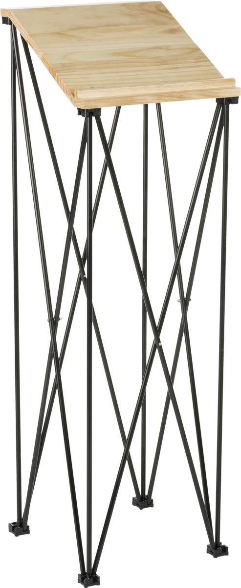 Displays2go Portable Folding Lectern | Angled Top, Carrying Bag, Birch Wood and 