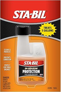 STA-BIL In-Season Protection Fuel System Treatment & Injector Cleaner, 4 oz | Treats 5 gallons. Cleans fuel systems and injectors while helping protect against corrosion and ethanol damage