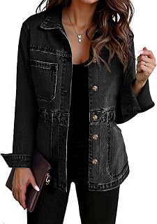 Tankaneo Women Denim Jacket Distressed Jeans Button Oversized Shacket With Pockets 2025