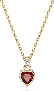 Swarovski Stilla pendant, Heart, Red, Gold-tone Finished