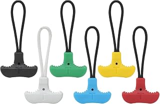 6 Colors Nylon Zipper Pullers Heavy Duty T-Shape Zipper Pullers for Backpacks Luggage Handbags Clothes 6 Colors