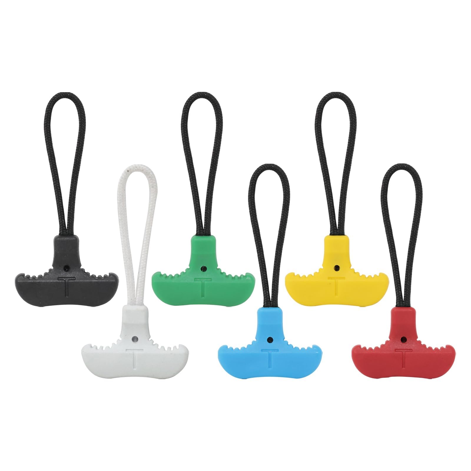 6 Colors Nylon Zipper Pullers Heavy Duty T-Shape Zipper Pullers for Backpacks Lu