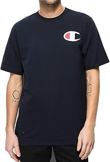 Champion Men's Medium Weight Cotton Round Neck T-Shirt, Seasonal Graphics, Matte