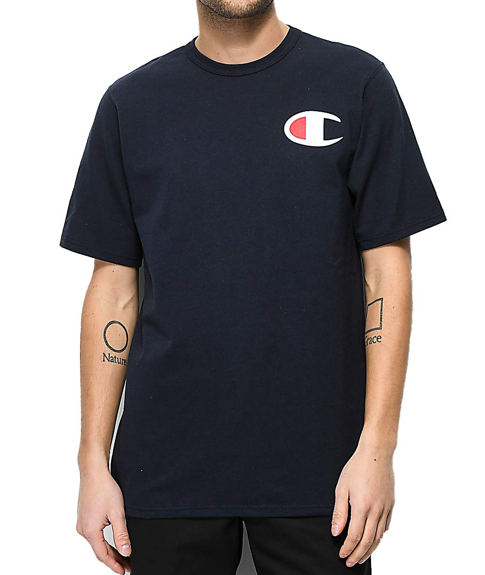 Champion Men's Medium Weight Cotton Round Neck T-Shirt, Seasonal Graphics, Matte