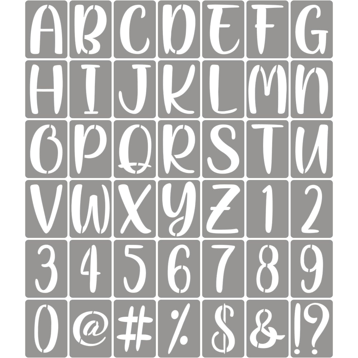 XANGEY 4 Inch Letter Stencils for Painting - 42 Pack Alphabet Letter Number Temp