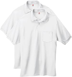 Hanes Men's Short Sleeve Jersey Pocket Polo (Pack of 2)