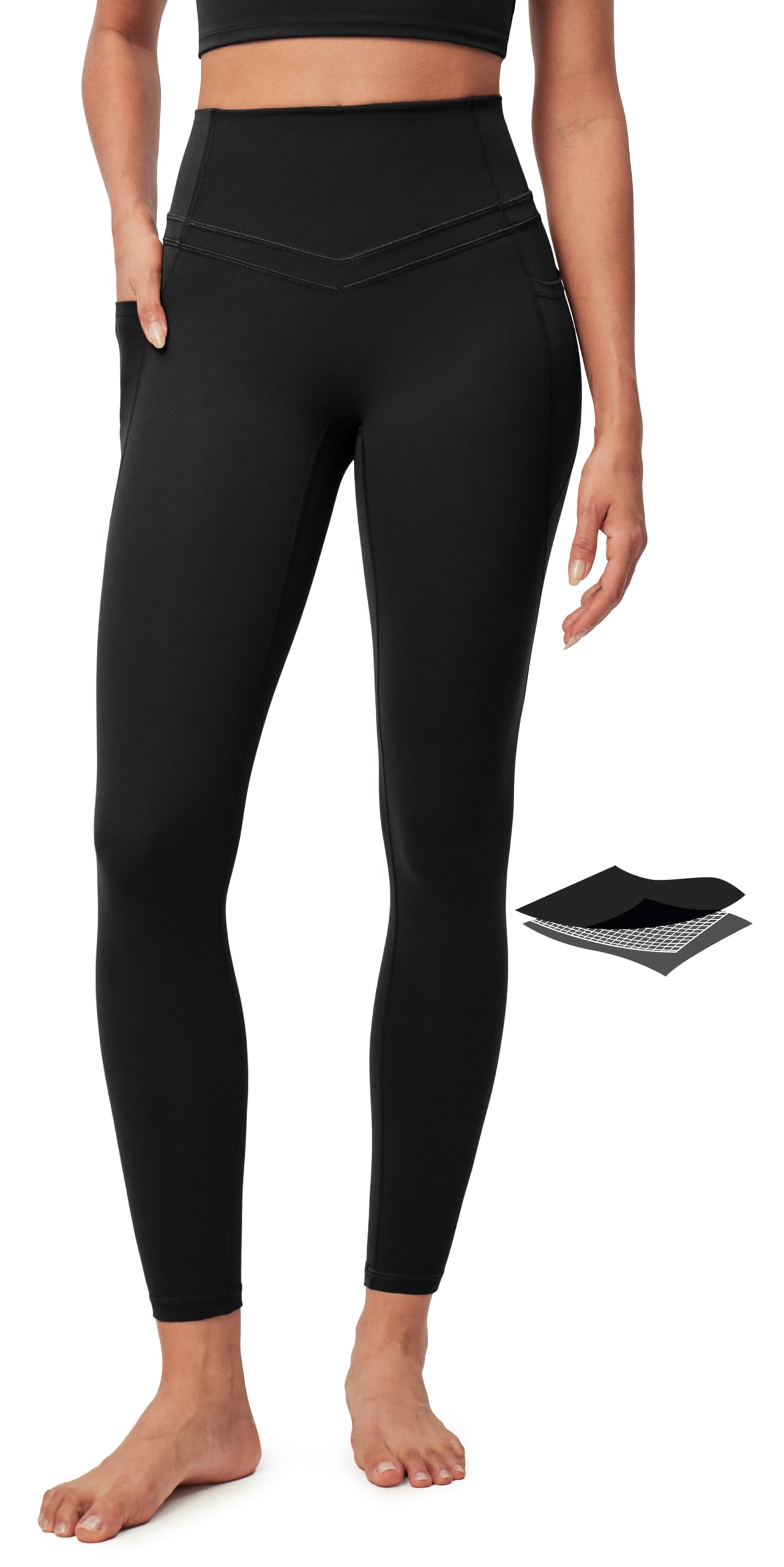 IUGA Compression Leggings with Pockets for Women Tummy Control Yoga Pants | High
