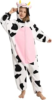 LONULAIN Unisex Kids Animal Oneise Pajamas, Boys Girls Flannel Hooded Halloween Cosplay Costume/Homewear/Sleepwear