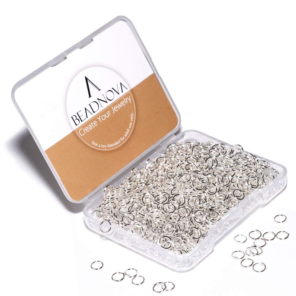 BEADNOVA 5mm Jump Rings for Jewelry Making Silver Open Jump Rings for Earrings a