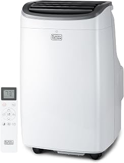 BLACK+DECKER Portable Air Conditioner, 10,000 BTU, BPACT10WT, White | 5,500 BTU SACC for Rooms up to 450 Sq. Ft., 3-in-1 Portable AC, Fan and Dehum with Follow Me Remote Control