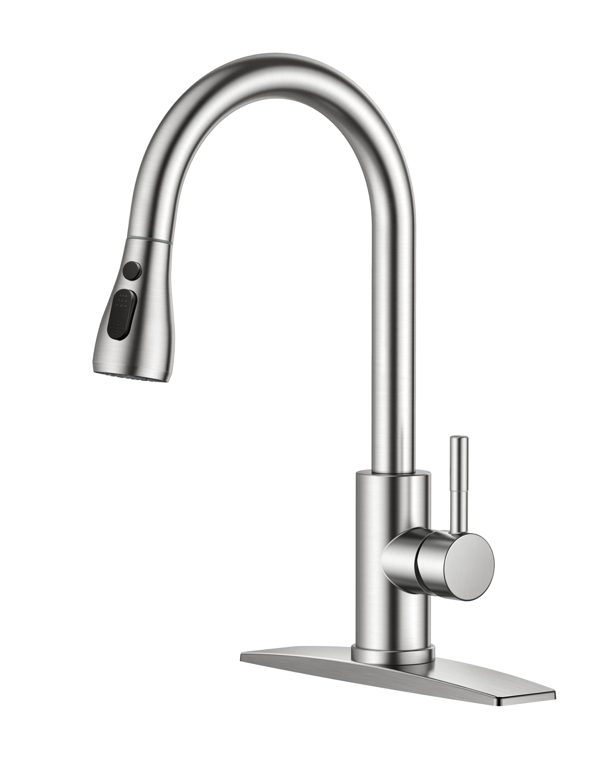 FORIOUS Kitchen Faucets Pull Down Sprayer, Stainless Steel, Brushed Nickel | Cla