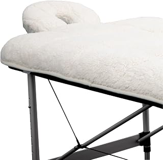 ForPro Premium Quilted Fleece Massage Table Pad Set, Natural | Extra Soft, Hypoallergenic, Reversable Cushion for Massage Tables | Includes Massage Table Pad and Face Rest Cover