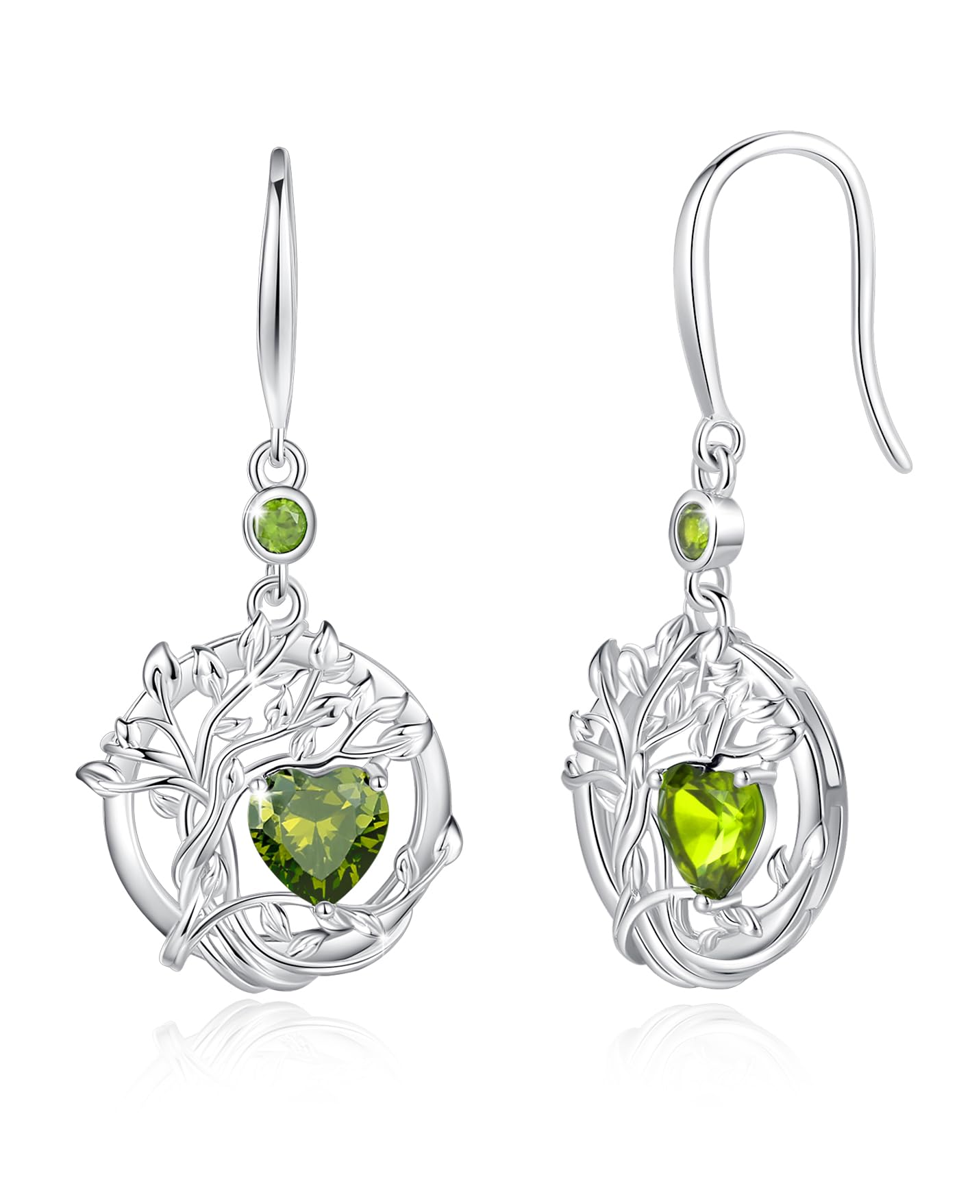 FANCIME Tree of Life Dangle Birthstone Earrings Gemstone Jewelry for Women