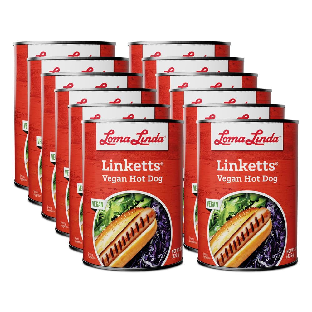 Loma Linda Linketts - Vegan Hot Dogs - 15 oz Cans (12 Pack)