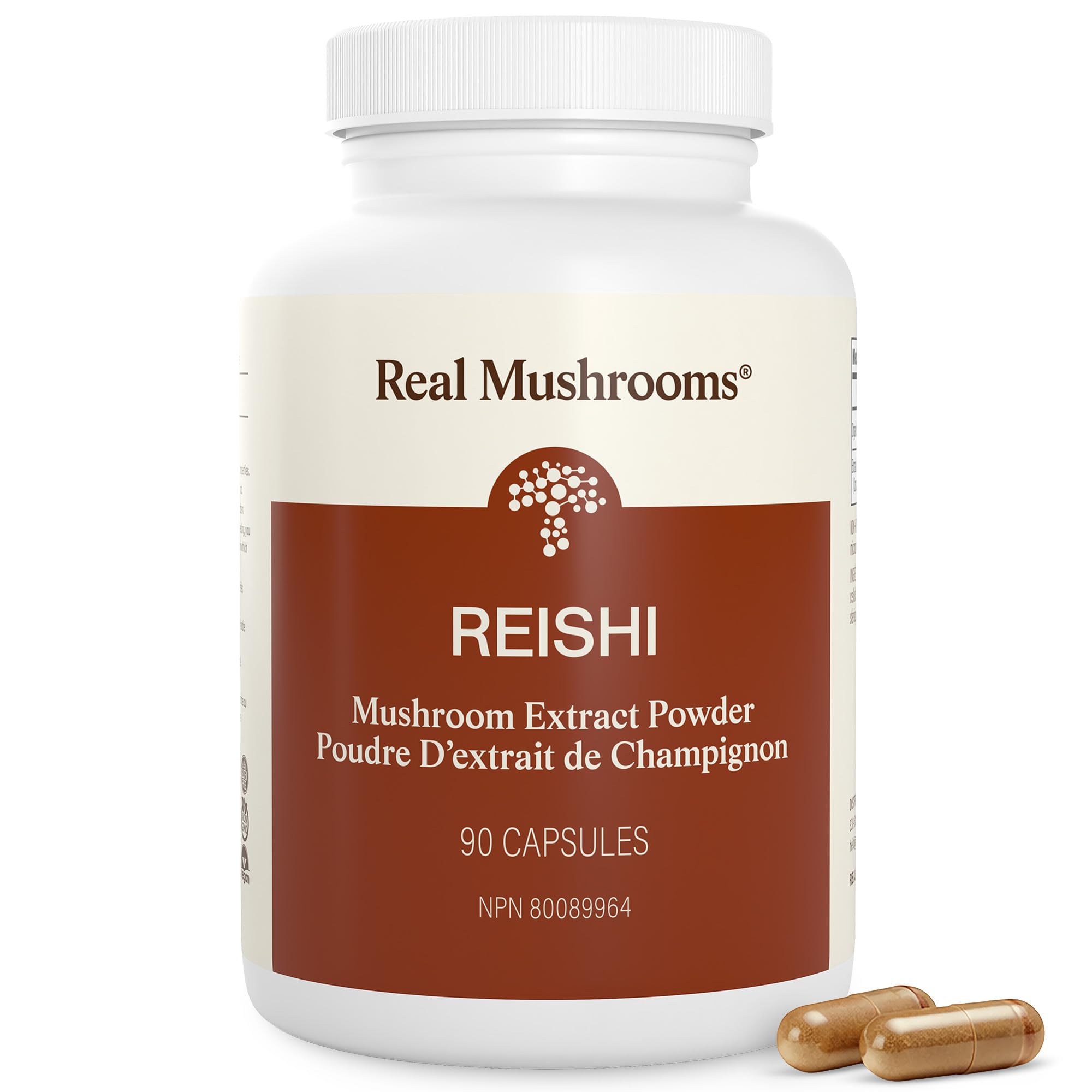 Real Mushrooms Organic Red Reishi Capsules for Wellness, 90ct