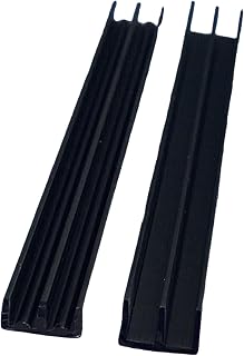 910mm (2.98ft) or 610mm (2.0ft) long Vivarium Glass Runners Track, Double Channel 4mm, 6mm TOP & BOTTOM BLACK or WHITE COLOUR TMW Profiles (910mm long Black 4mm Top & Bottom)