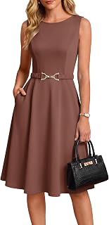 GRACE KARIN Work Business Midi Flowy Sleeveless Dresses for Women