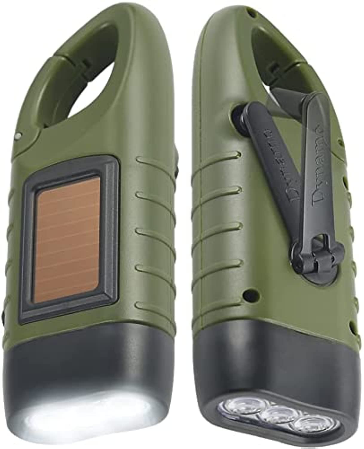 Simpeak 2Pcs Emergency Hand Crank LED Flashlight, Portable Dynamo Solar Powered 