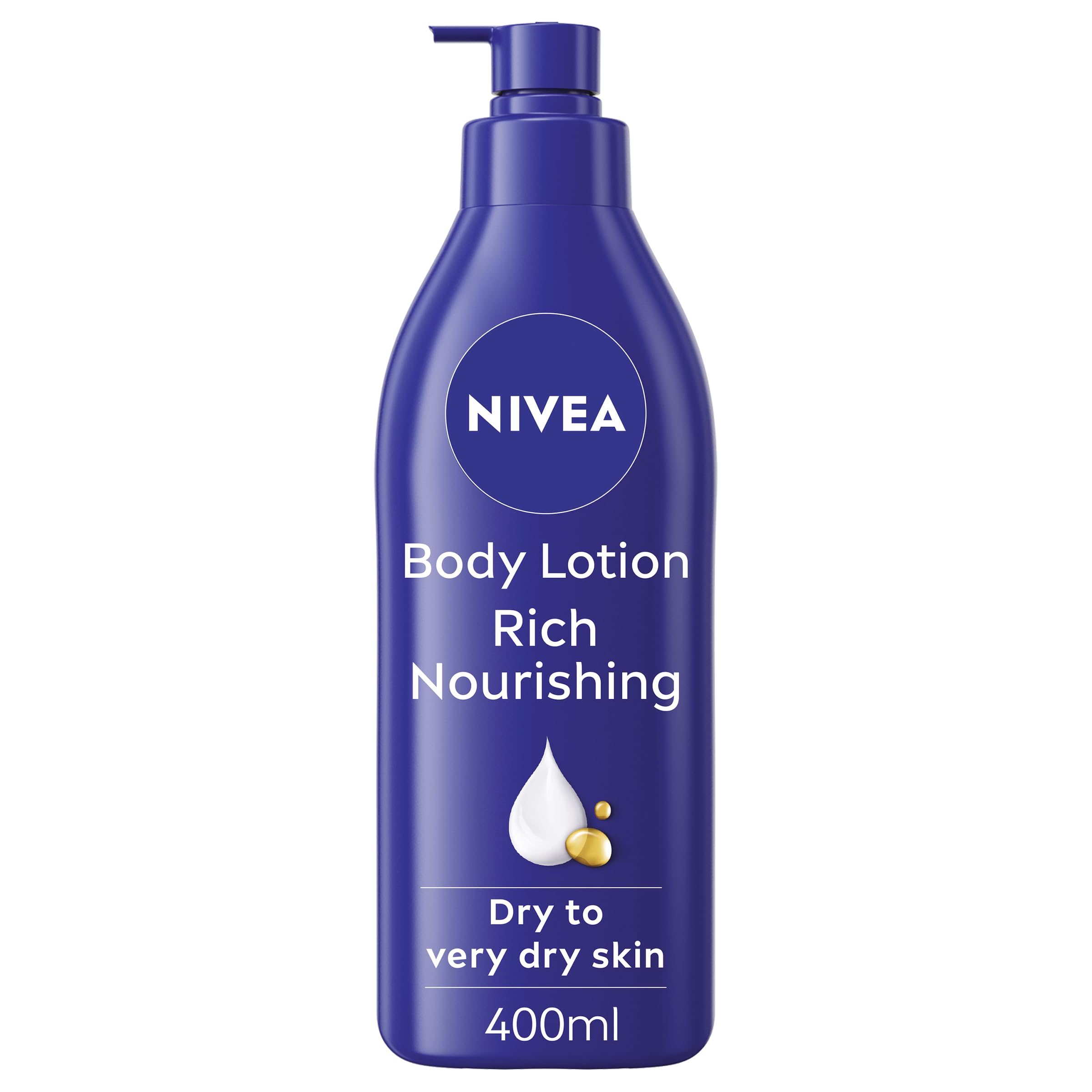 NIVEA Rich Nourishing Body Lotion, 400 ml | Hydrating Moisturiser for Dry Skin w