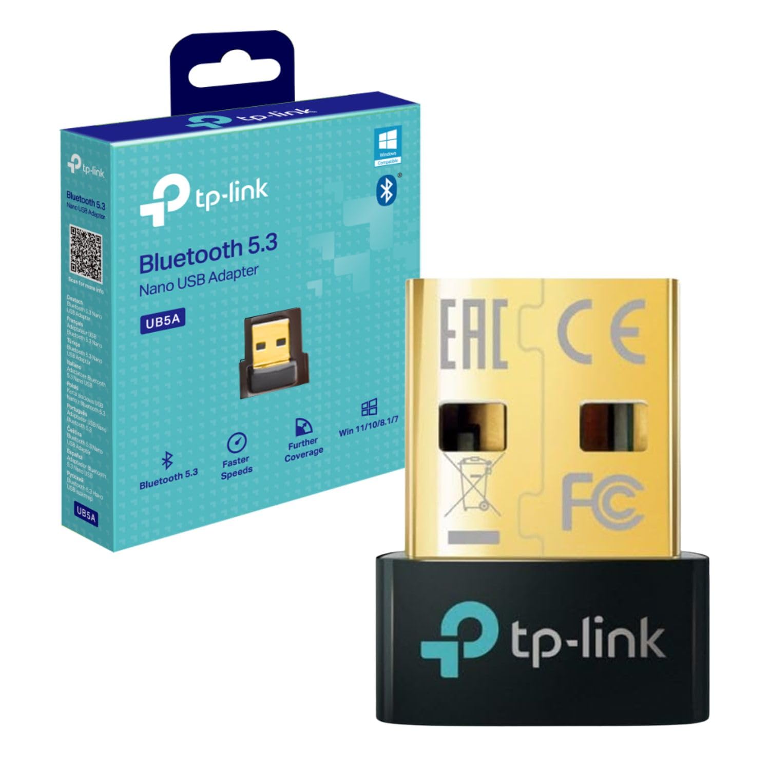 TP-Link Nano USB Bluetooth 5.3 Adapter for Multiple Devices, Long Range Bluetoot
