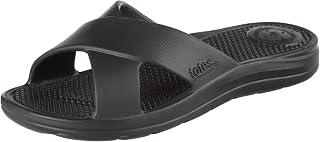 totes Women's Everywear Lightweight Waterproof Ara Cross Slide Sandal