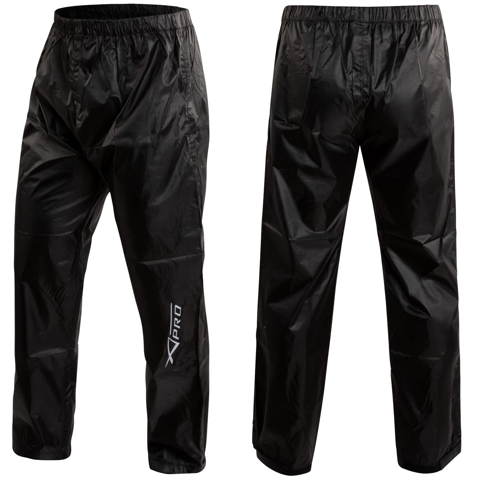 A-PRO Waterproof Windproof Waterproof Motorcycle Lined Rain Trousers Black S