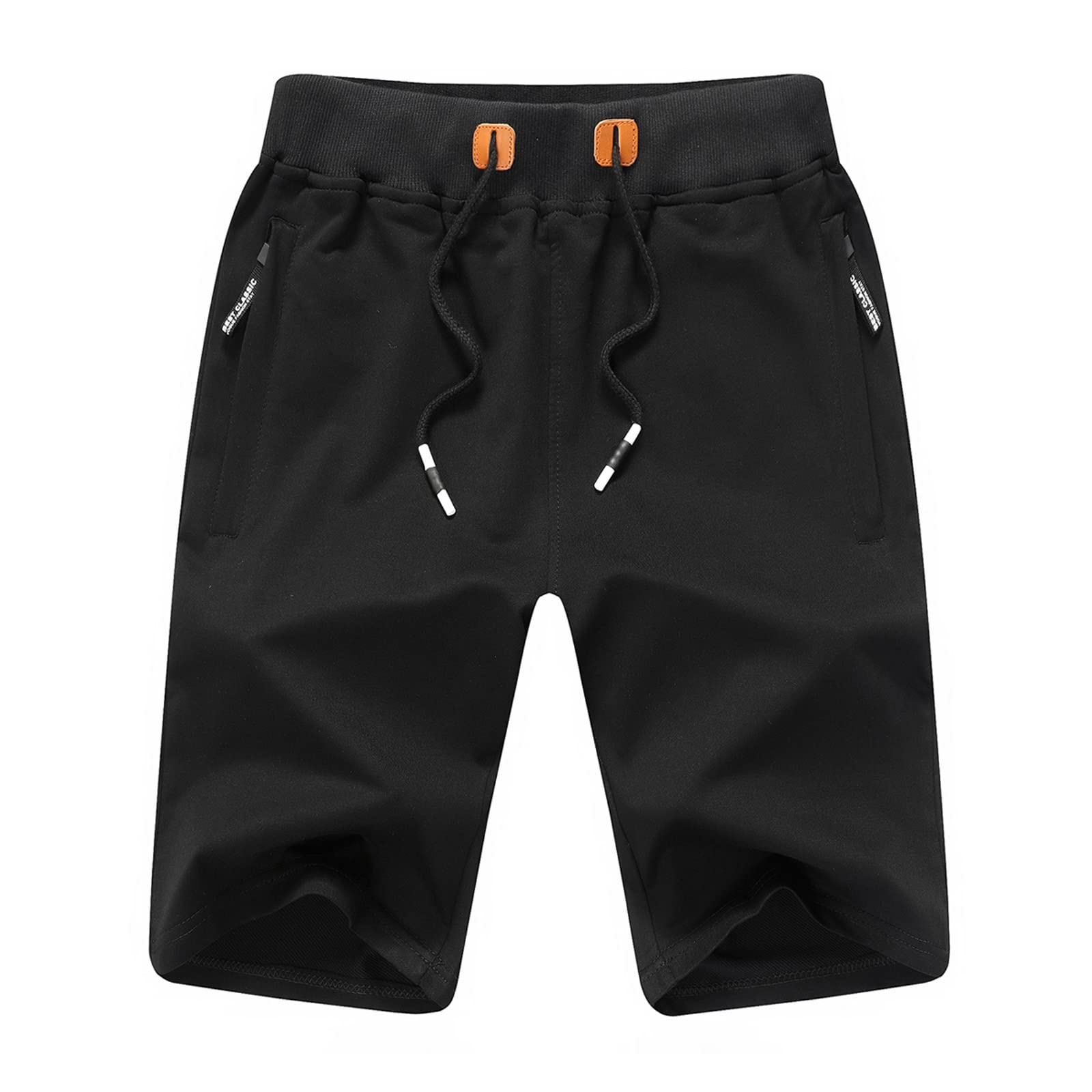 JustSun Mens Shorts Casual Sports with Elastic Waist Zipper Pockets